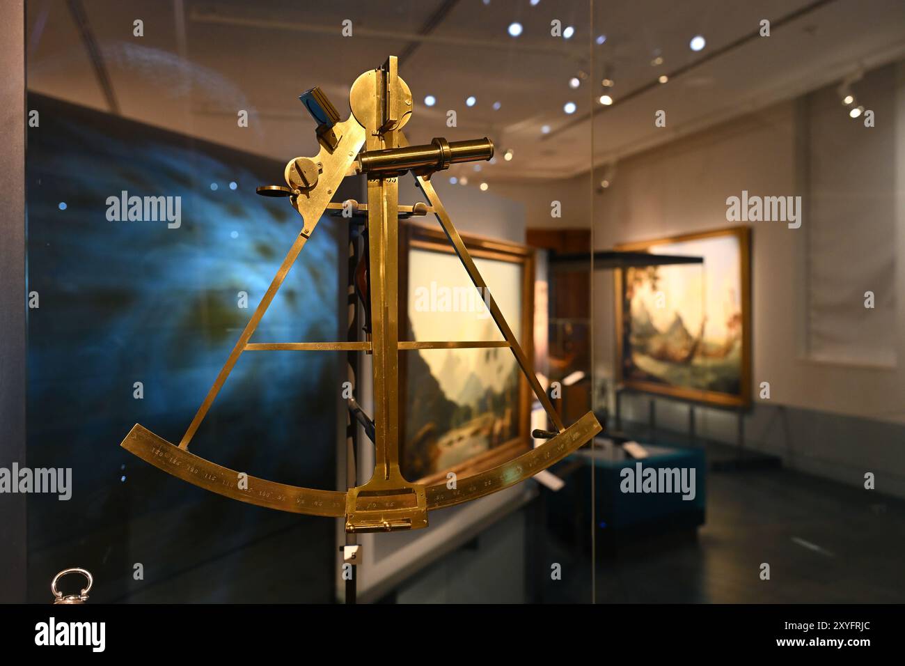 Un Sextant qui a voyagé avec le capitaine James Cook, vers 1772, exposé au National maritime Museum, Greenwich, Londres Banque D'Images