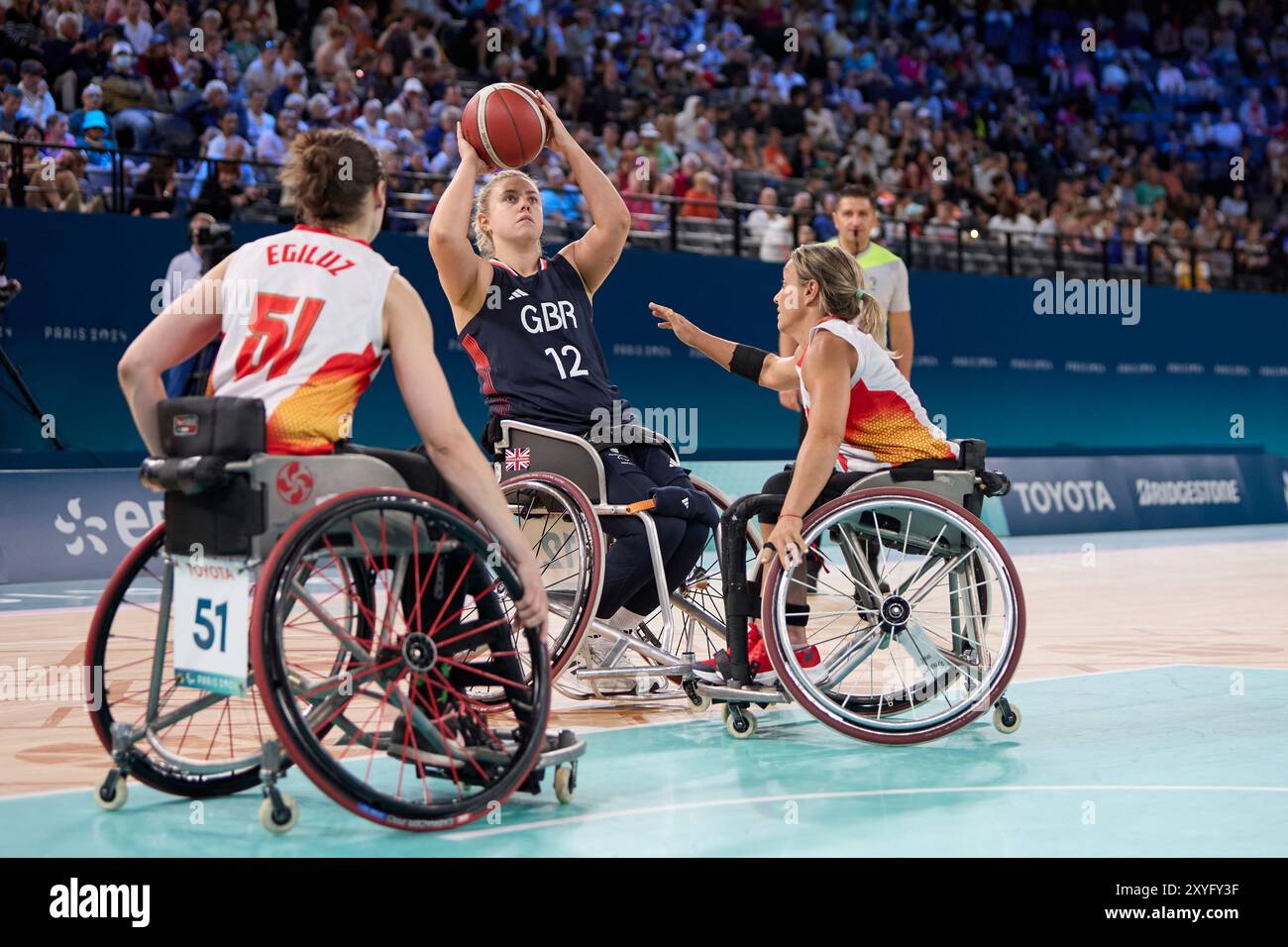 Grande-Bretagne vs Espagne dans le groupe A De La ronde préliminaire féminine, match 2 le jour 2 des Jeux Paralympiques de Paris 2024 Banque D'Images