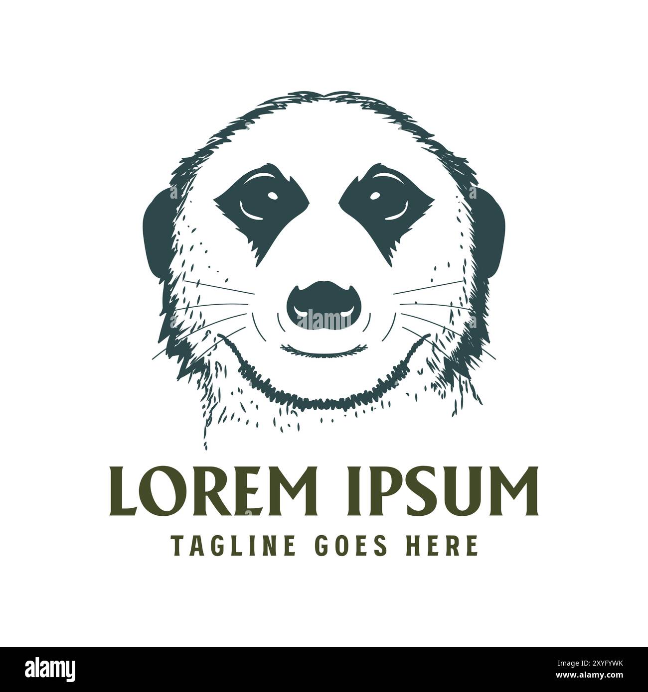 Vintage Retro Meerkats Head face dessin illustration Design Vector Illustration de Vecteur