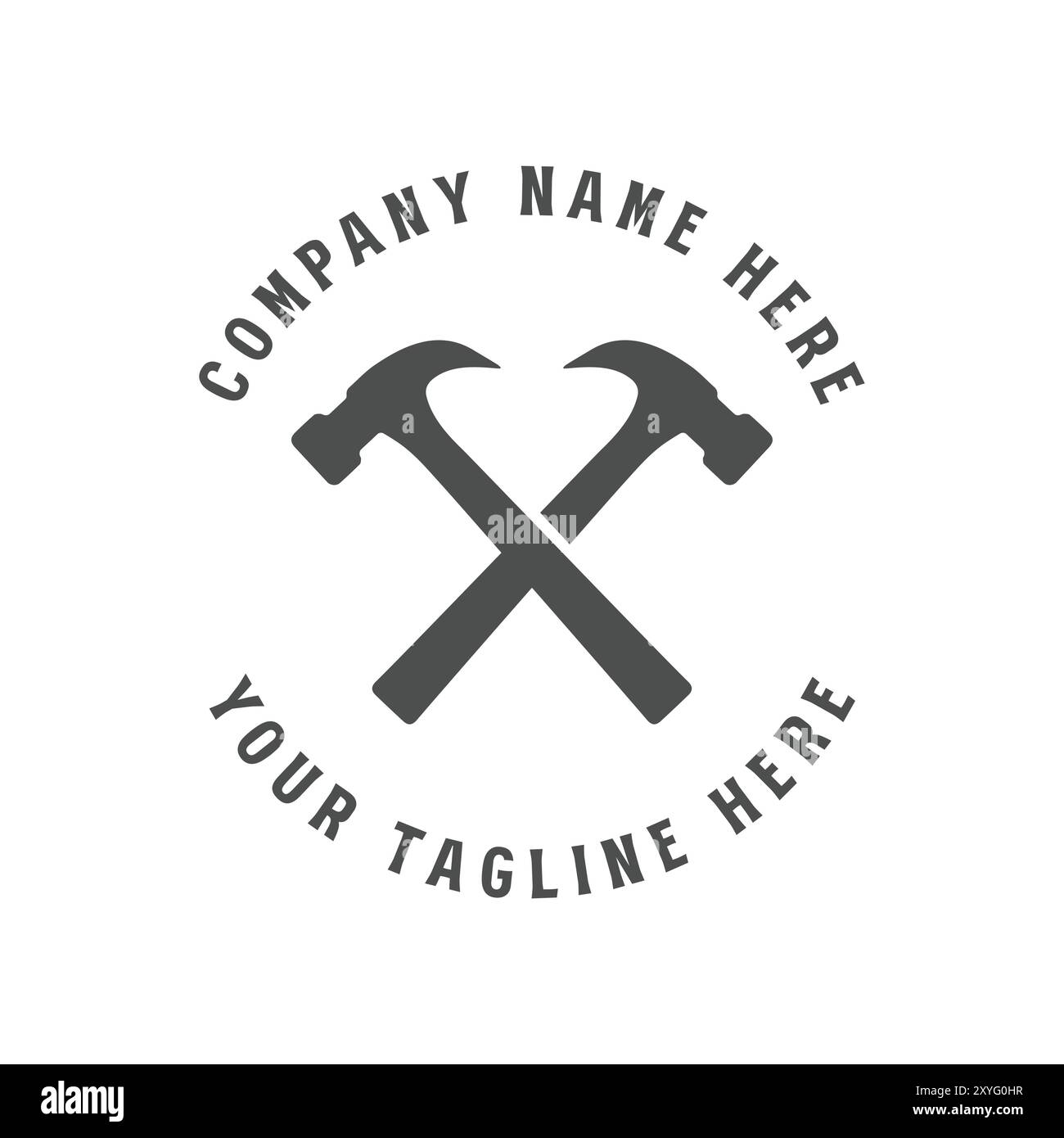 Vintage rétro Handyman Tools croisé marteau pour Service réparation construire maintenance illustration de conception Vector Illustration de Vecteur