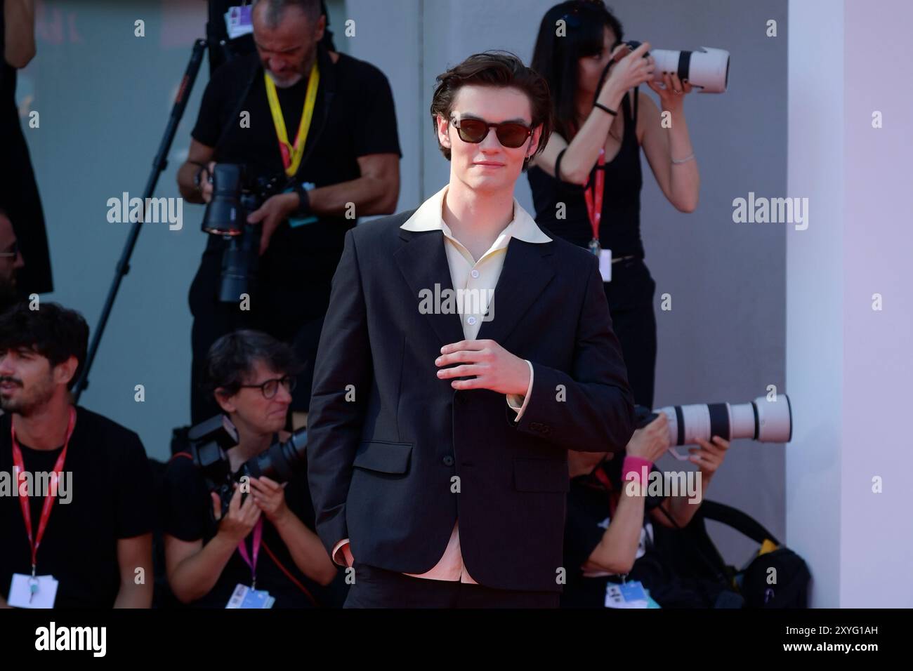 Venise Lido, Italie. 29 août 2024. Louis Partridge assiste au tapis rouge du film Declamer au 81e festival du film de Venise au Palazzo del Cinema du Lido de Venise. Crédit : SOPA images Limited/Alamy Live News Banque D'Images