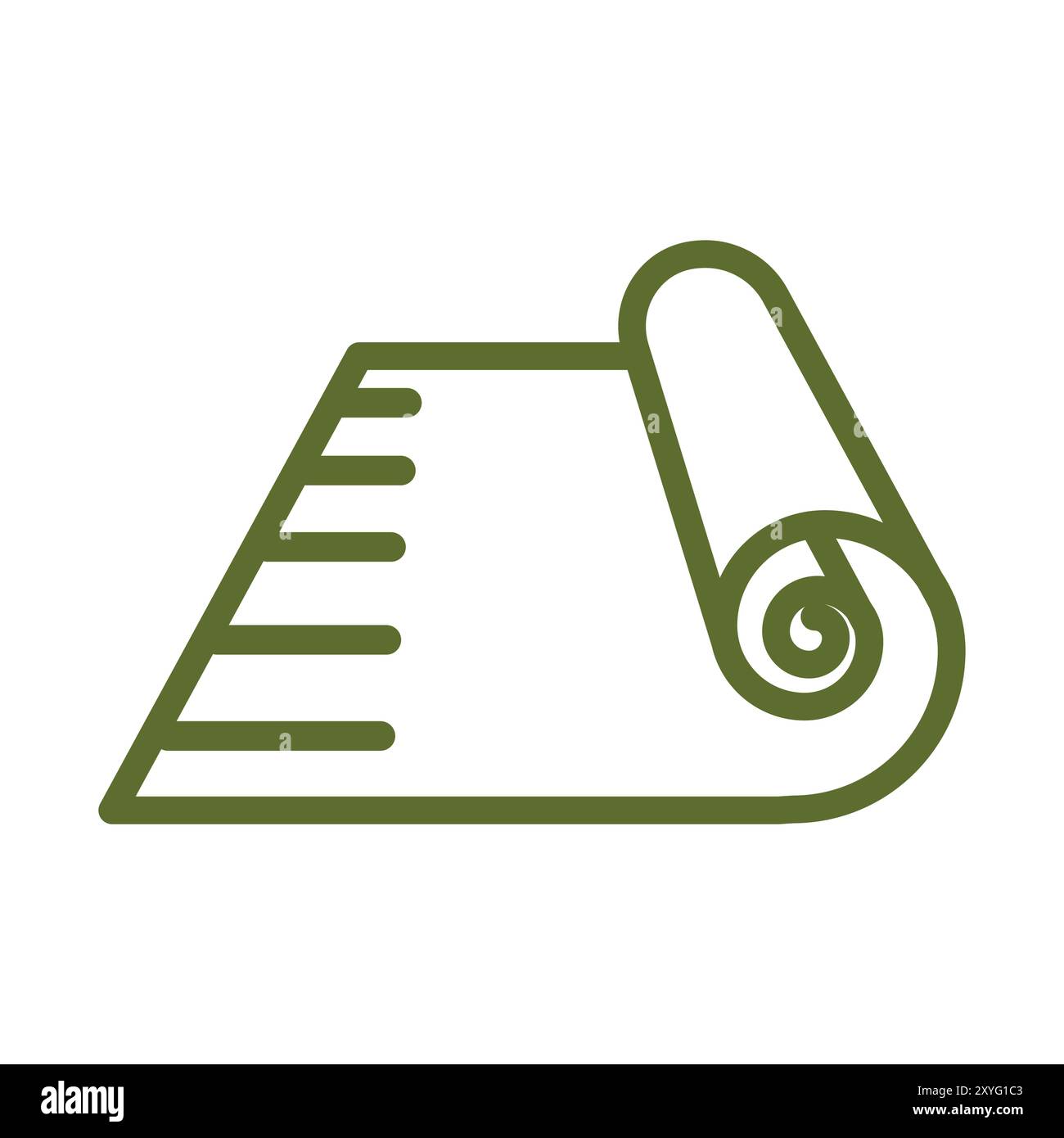 Simple minimaliste roulé tapis ou papier style ligne icône symbole illustration vectorielle Illustration de Vecteur