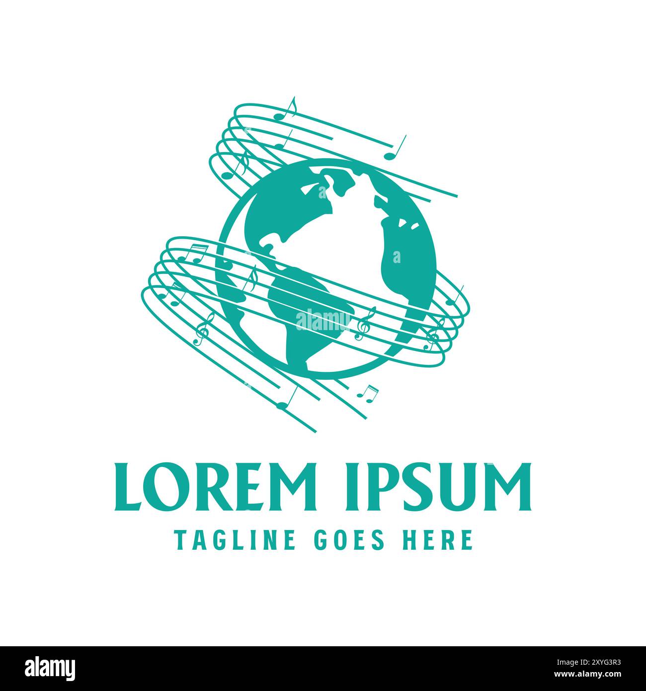 Earth Globe avec Music Note Tone clef pour World Music Day illustration Design Vector Illustration de Vecteur