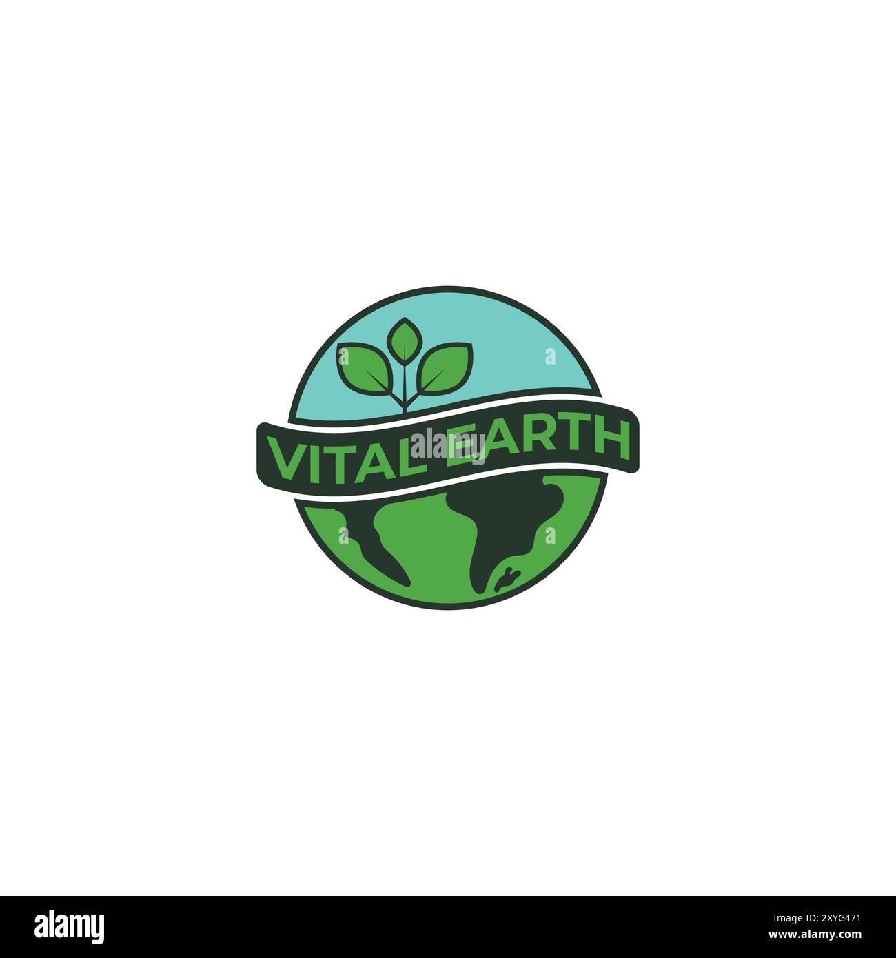 Design de logo globe terrestre écologique de vital Earth Eco Illustration de Vecteur