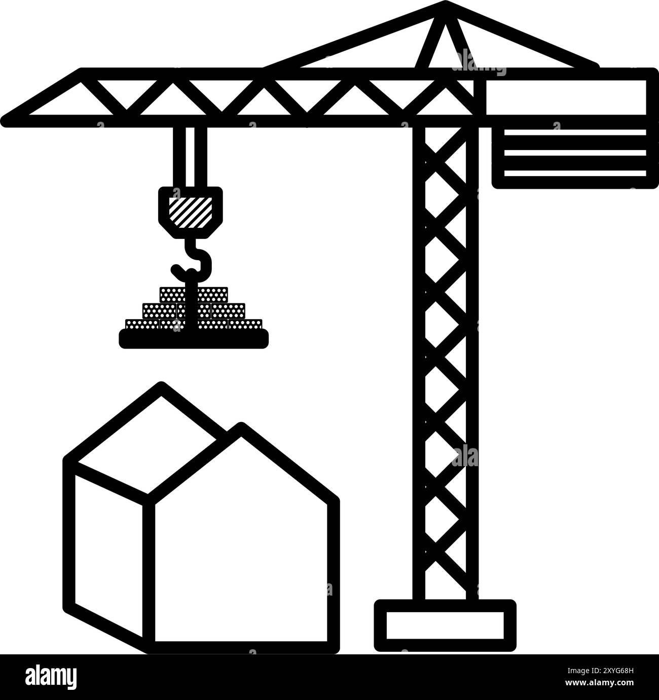 Symbole d'icône de bâtiment de construction. Illustration vectorielle de contour Illustration de Vecteur
