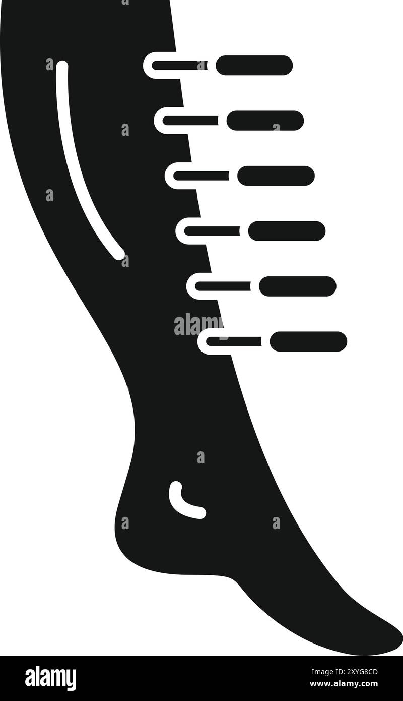 Procédure d'épilation au laser enlever les poils d'une jambe, icône simple en noir Uni Illustration de Vecteur