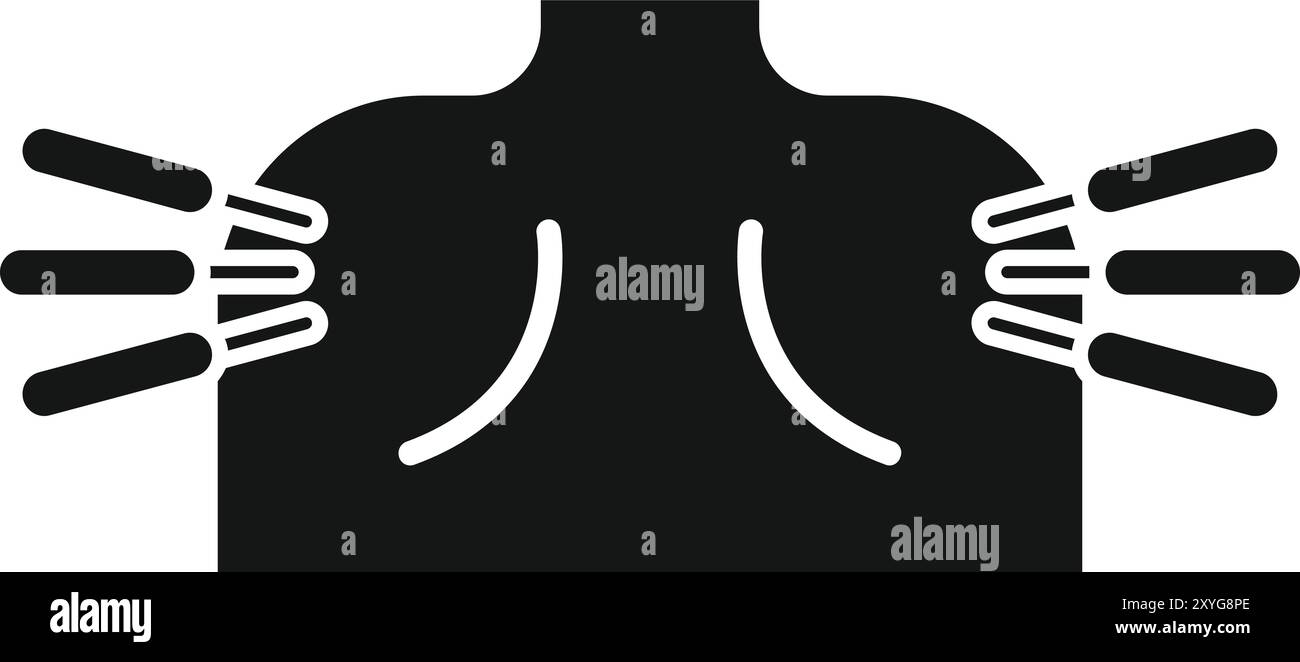 Patient recevant la thérapie d'acupuncture sur les épaules icône dans le style glyphe, adapté à tout but lié à l'acupuncture, thérapie, traitement, etc Illustration de Vecteur