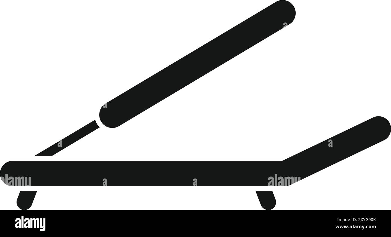 Illustration vectorielle simple d'un coupe-papier coupant une seule feuille de papier sur un fond blanc Illustration de Vecteur