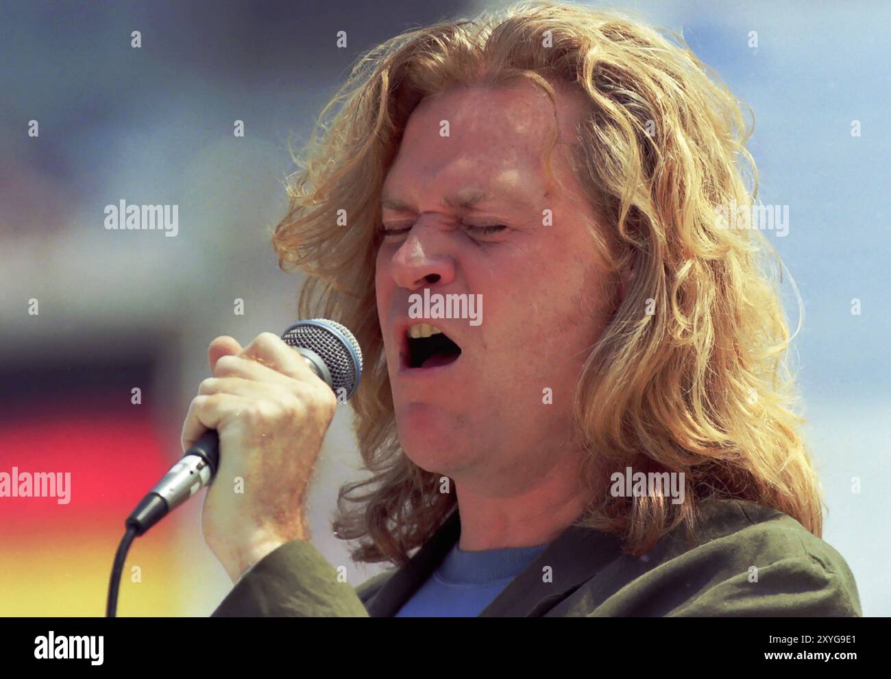 Daryl Hall lors des cérémonies d'ouverture de la Coupe du monde 1994 à Chicago Banque D'Images