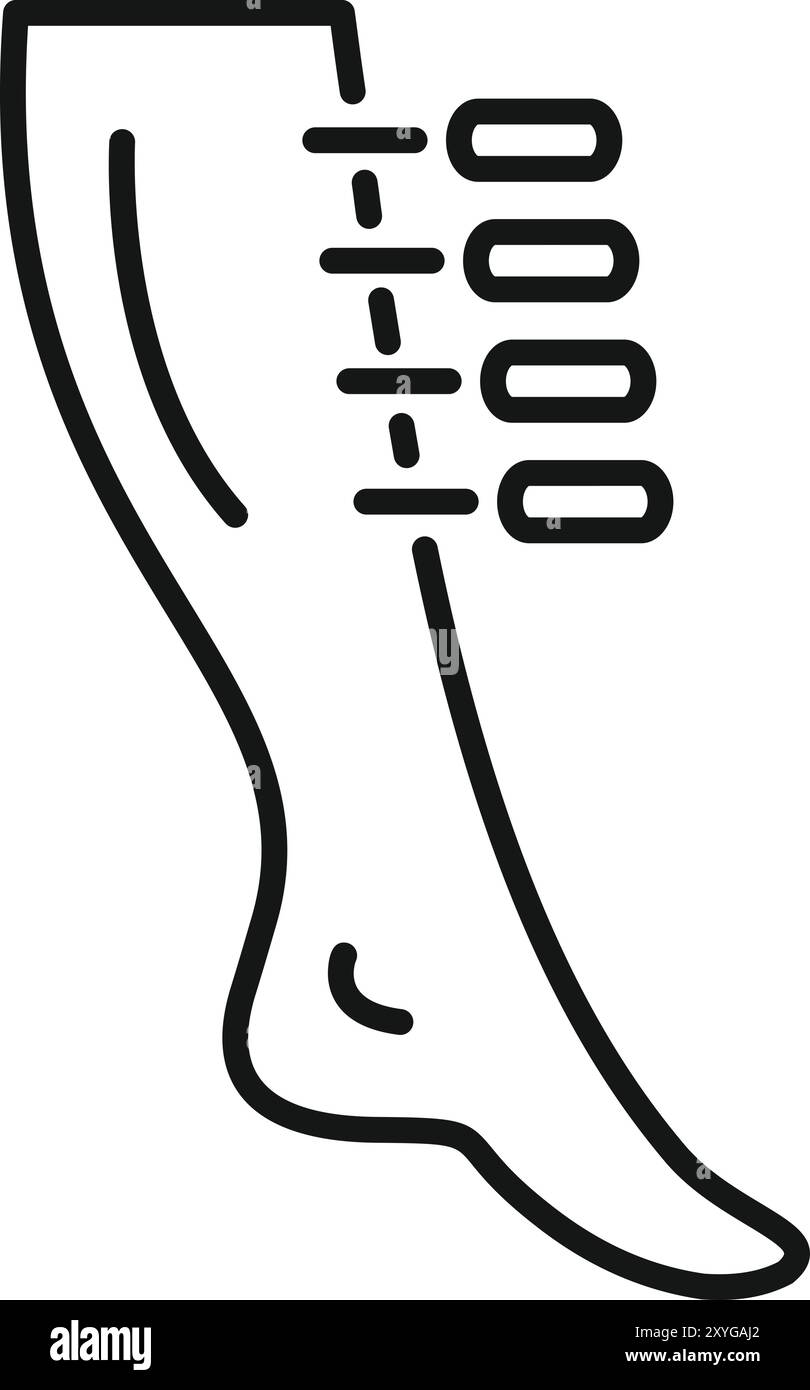 Icône vectorielle simple d'un médecin mesurant la longueur de jambe avec des marques pour la chirurgie, concept de chirurgie d'allongement de membre Illustration de Vecteur Icône vectorielle simple d'un médecin mesurant la longueur de jambe avec des marques pour la chirurgie, concept de chirurgie d'allongement de membre Illustration de Vecteur