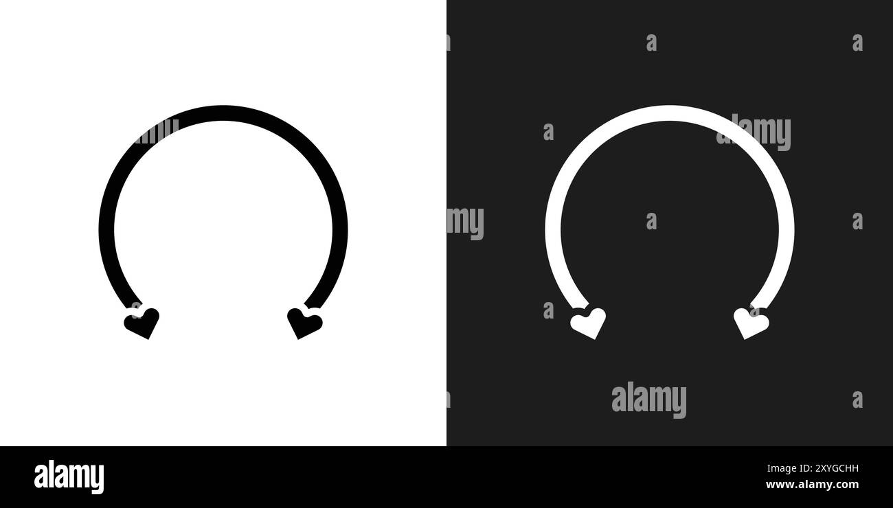 Contour de vecteur de signe de logo d'icône de perçage en noir et blanc Illustration de Vecteur