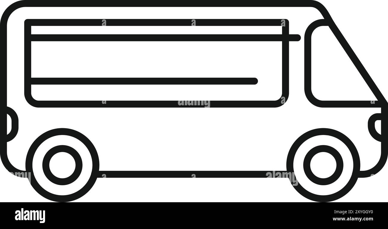 Simple dessin au trait d'une conduite d'autobus de passagers, parfait pour le transport ou les conceptions liées au voyage Illustration de Vecteur