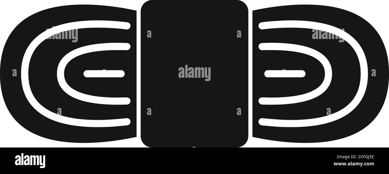 Icône de glyphe noir représentant une boule de fil de laine, un outil essentiel pour les projets de tricot et de couture Illustration de Vecteur