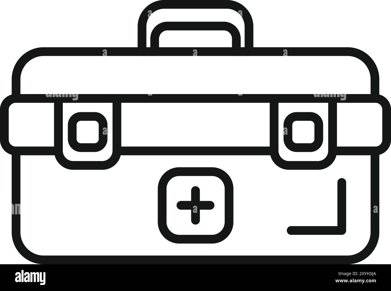 Cette icône simple de trousse de premiers soins représente les soins médicaux d'urgence et la préparation Illustration de Vecteur