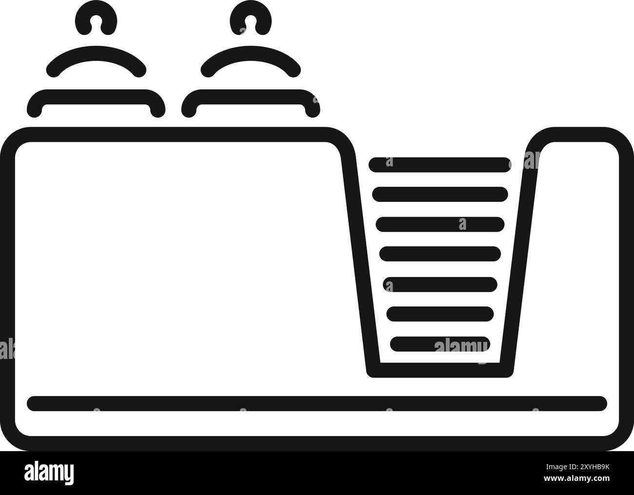 Deux personnes debout sur une terrasse d’observation profitent de la vue sur une cascade Illustration de Vecteur