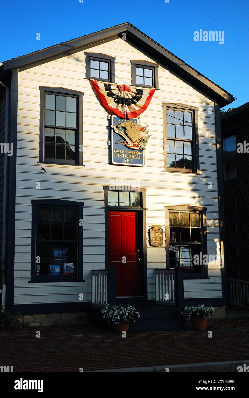 Un magasin à Gettysburg, en Pennsylvanie, est spécialisé dans l'art américain historique, en particulier la guerre de Sécession, logé dans une maison historique Banque D'Images