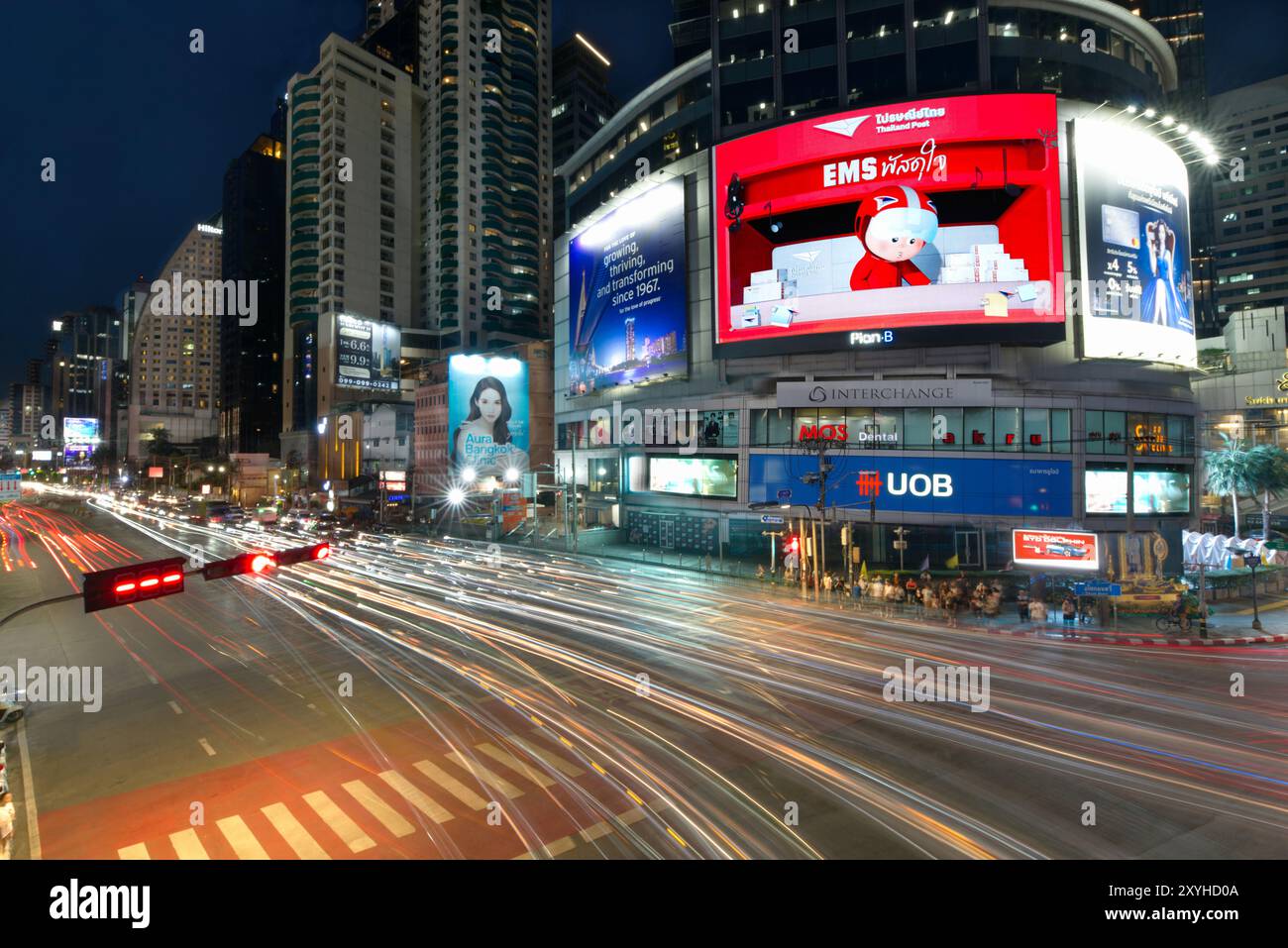 Lumière de nuit-sentiers Asoke Bangkok Banque D'Images