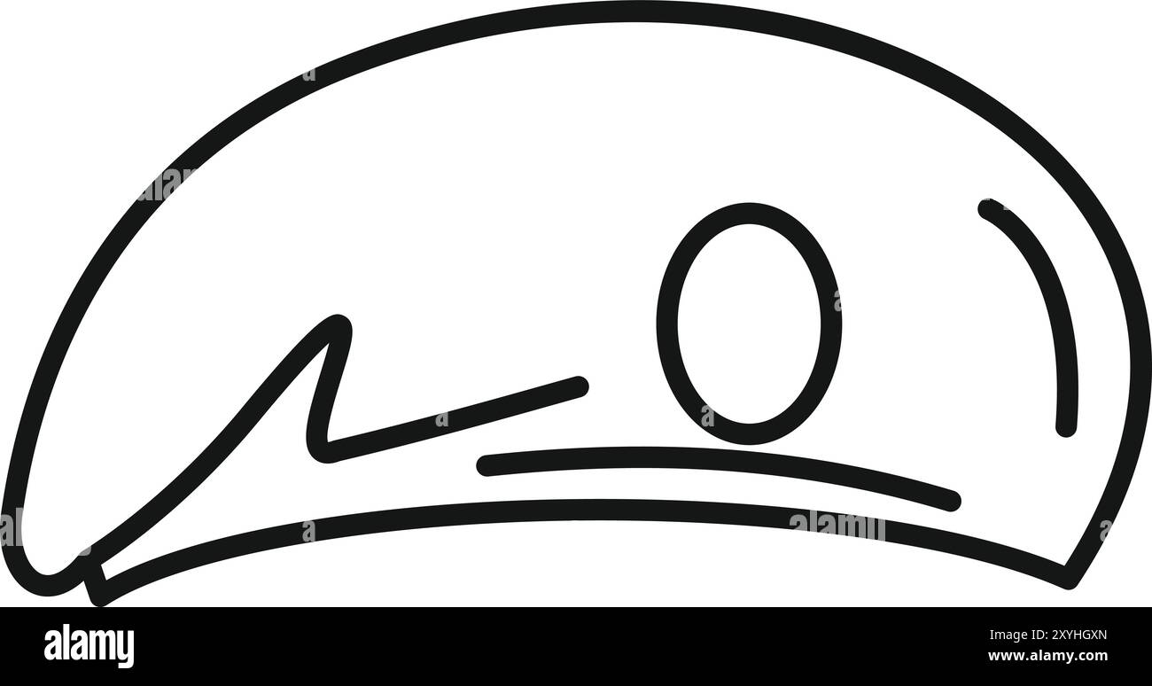 Icône de casquette militaire simple, style de contour pour la conception de Web isolé sur fond blanc Illustration de Vecteur