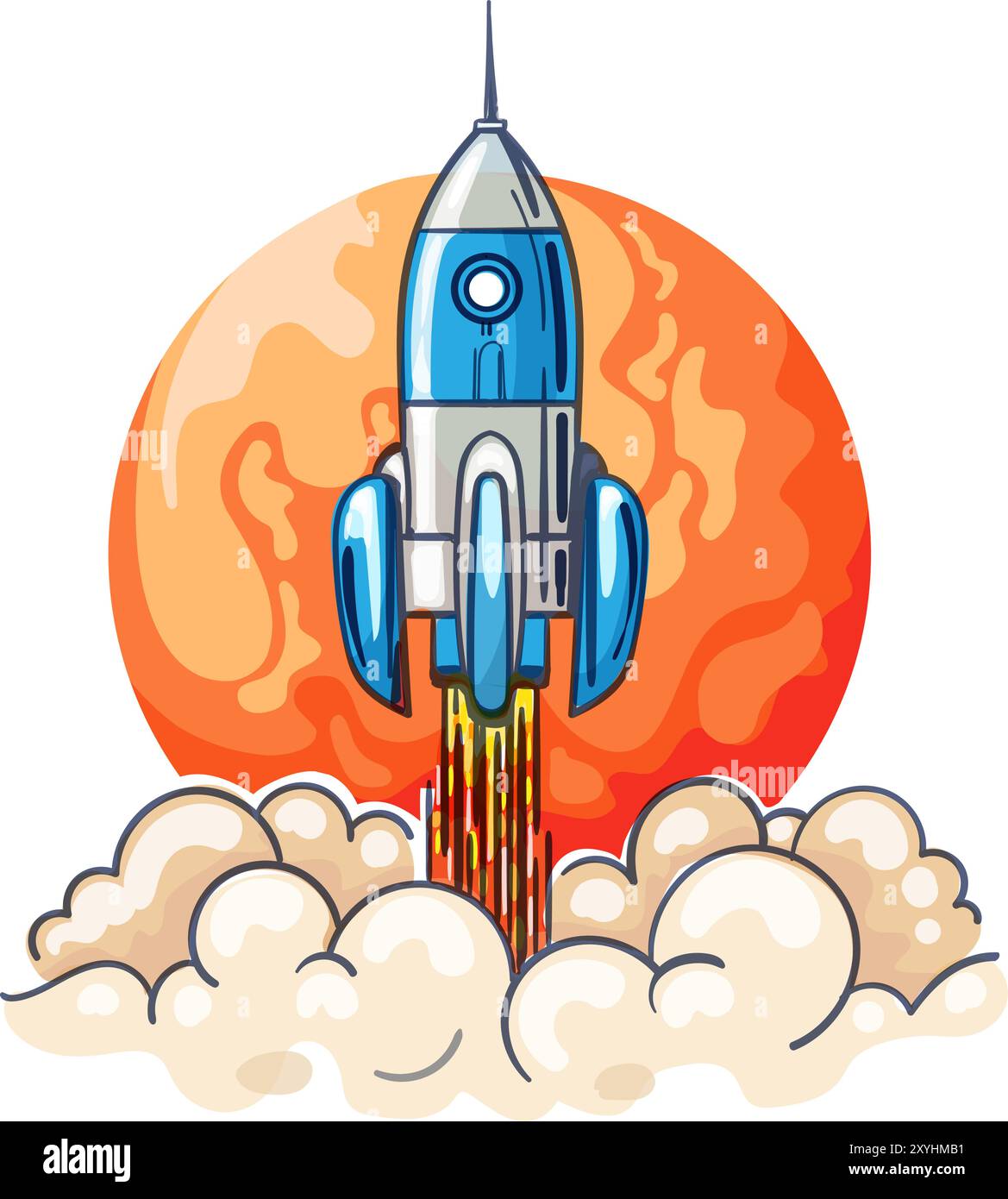 Lancement de la fusée spatiale Illustration de Vecteur