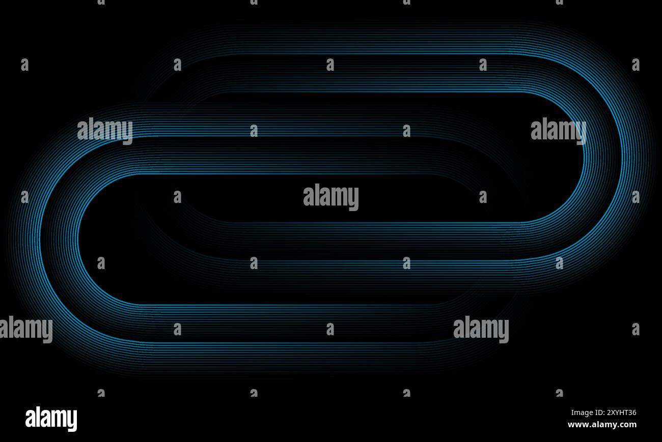 Fond technologique géométrique abstrait aux lignes lumineuses courbes minimales bleues. Conception vectorielle Illustration de Vecteur