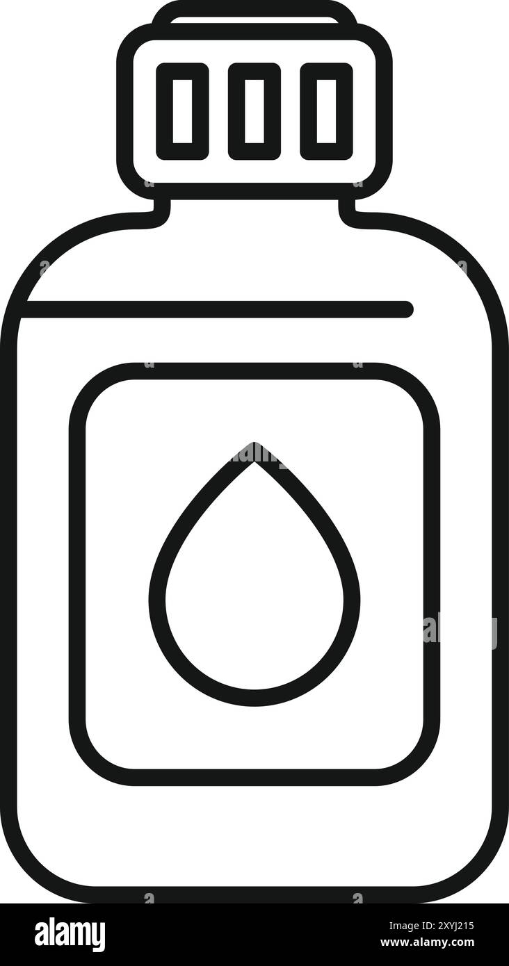 Vecteur simple d'une bouteille contenant du liquide, adapté aux concepts sur la médecine, les produits chimiques, l'eau ou d'autres liquides Illustration de Vecteur