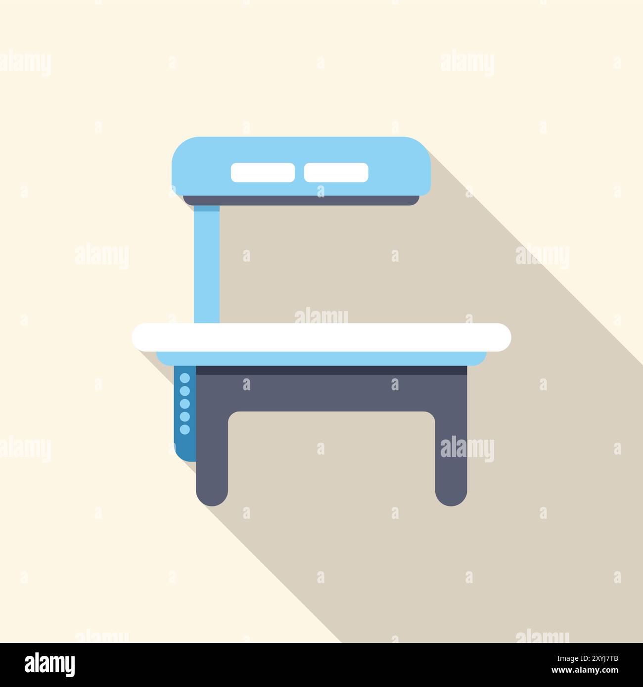 Équipement médical moderne, table de salle d'opération avec lumières chirurgicales pour l'illustration chirurgicale dans un style plat Illustration de Vecteur