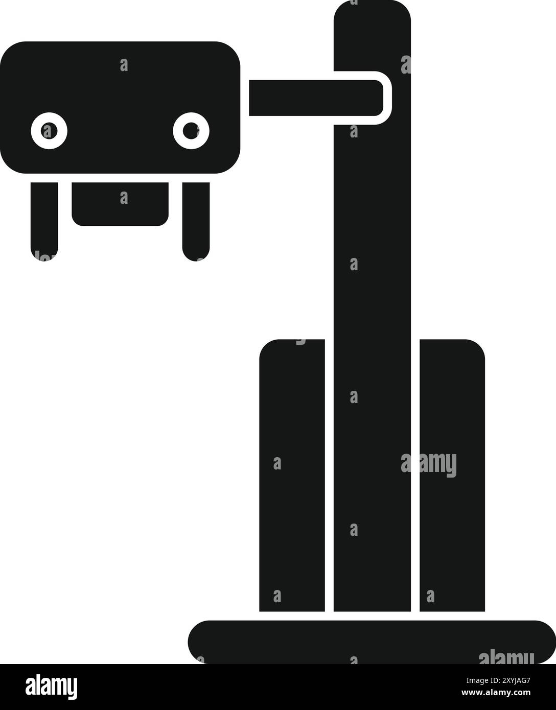 Le système de stationnement scanne le numéro de plaque d'immatriculation de la voiture pour le contrôle d'accès Illustration de Vecteur