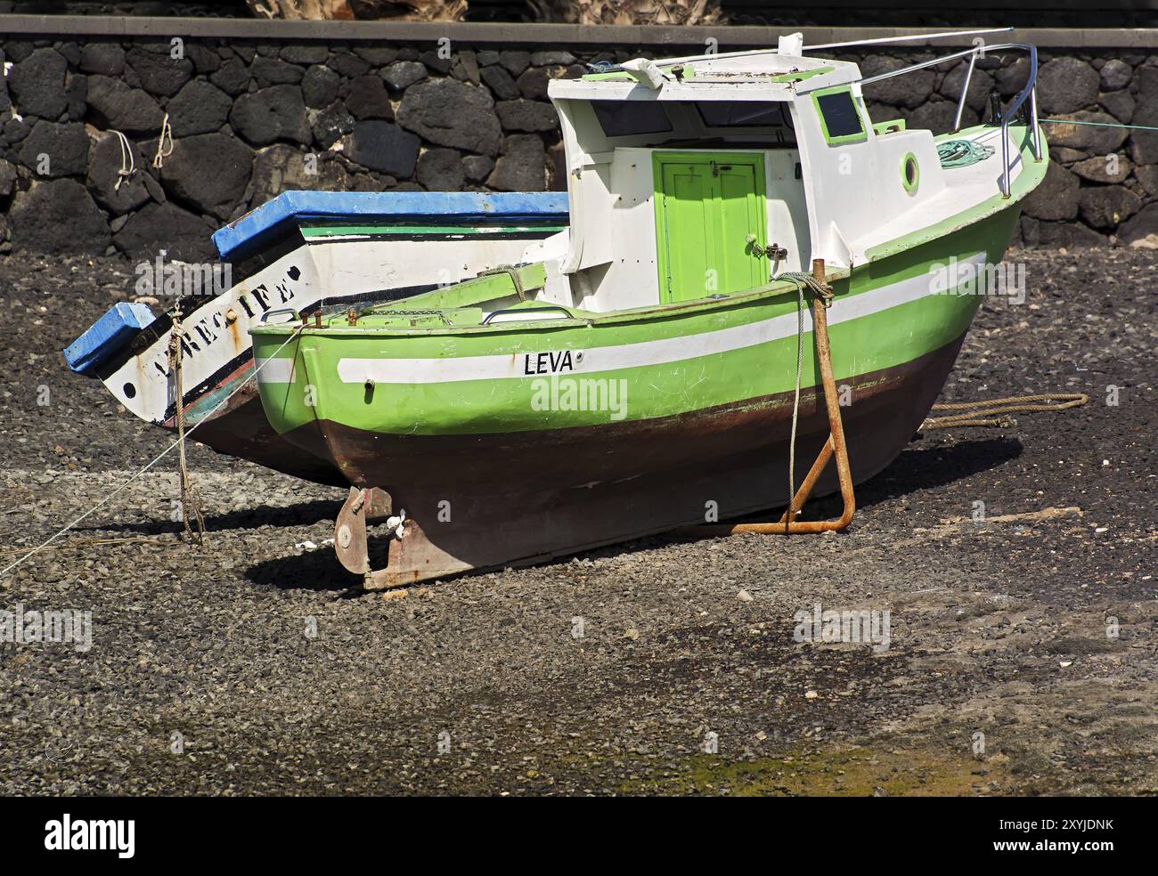 Lanzarote est la plus au nord-est des sept grandes îles Canaries. Lanzarote est située à environ 140 kilomètres à l'ouest de la côte marocaine et autour Banque D'Images