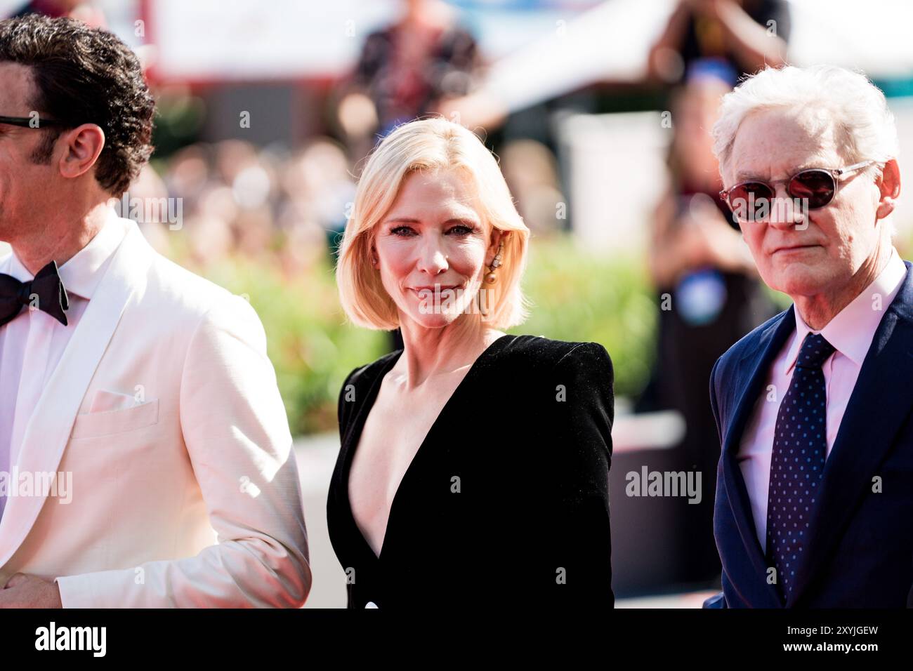 VENISE, ITALIE - AOÛT 29 2024 - Tim Cook, Alfonso Cuaron, Cate Blanchett, Kevin Kline, Louis Partridge, Jung Ho-yeon, Kodi Smit-McPhee, Sacha Baron Banque D'Images