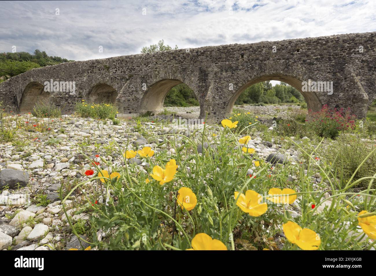 Pont romain historique en France Banque D'Images