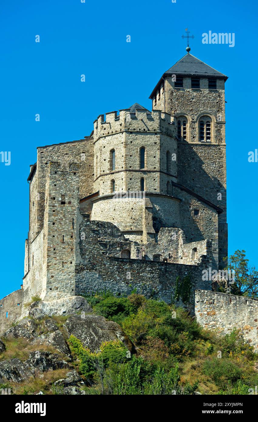 Basilique de Valère, Basilique de Valère, Sion, Valais, Suisse Banque D'Images