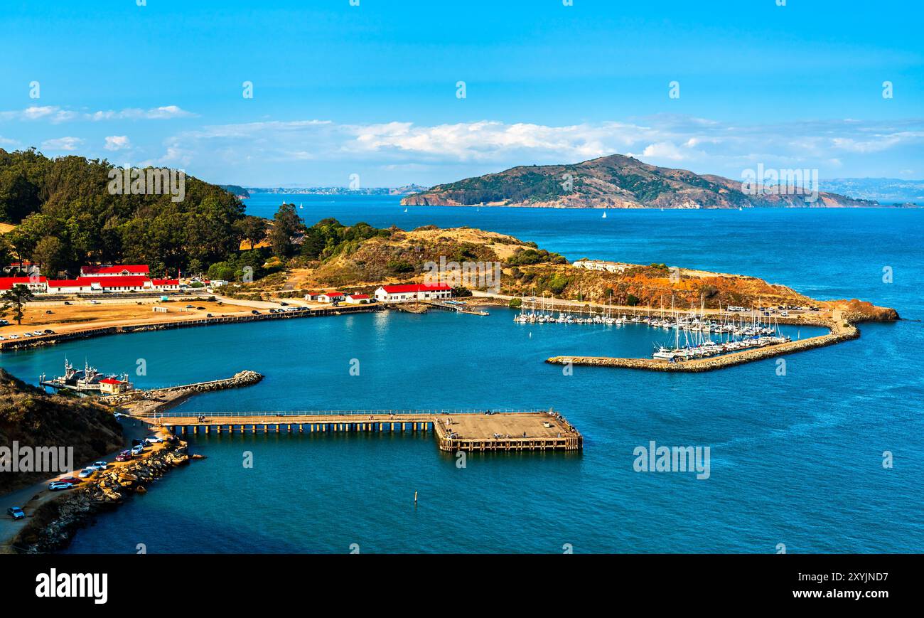 Vue de Horseshoe Bay depuis le Golden Gate Bridge au nord de San Francisco en Californie - États-Unis Banque D'Images