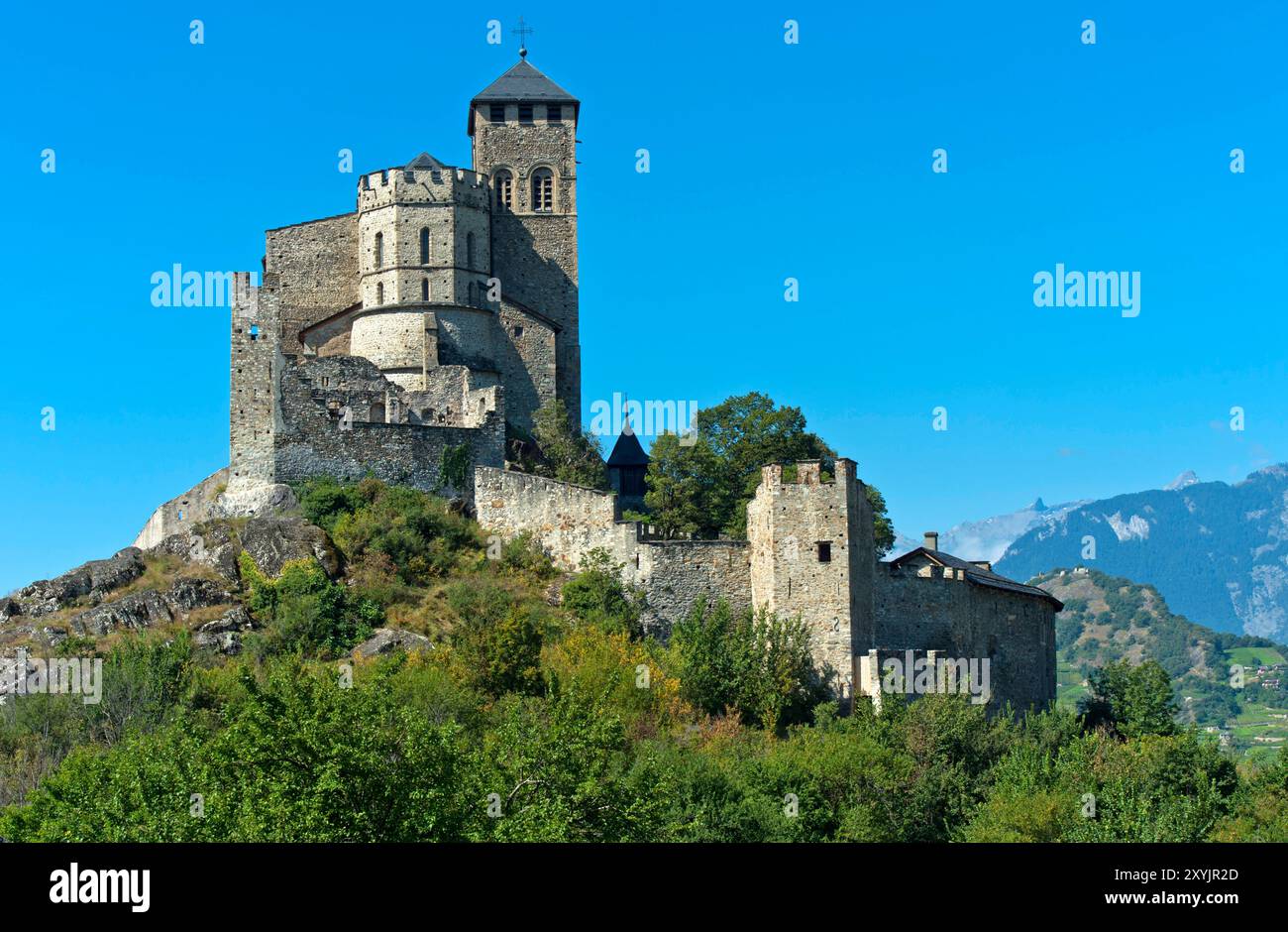 Basilika von Valeria, Basilique de Valere, Sitten, Sion, Wallis, Schweiz *** Basilique de Valere, Basilique de Valere, Sion, Valais, Suisse *** Basil Banque D'Images