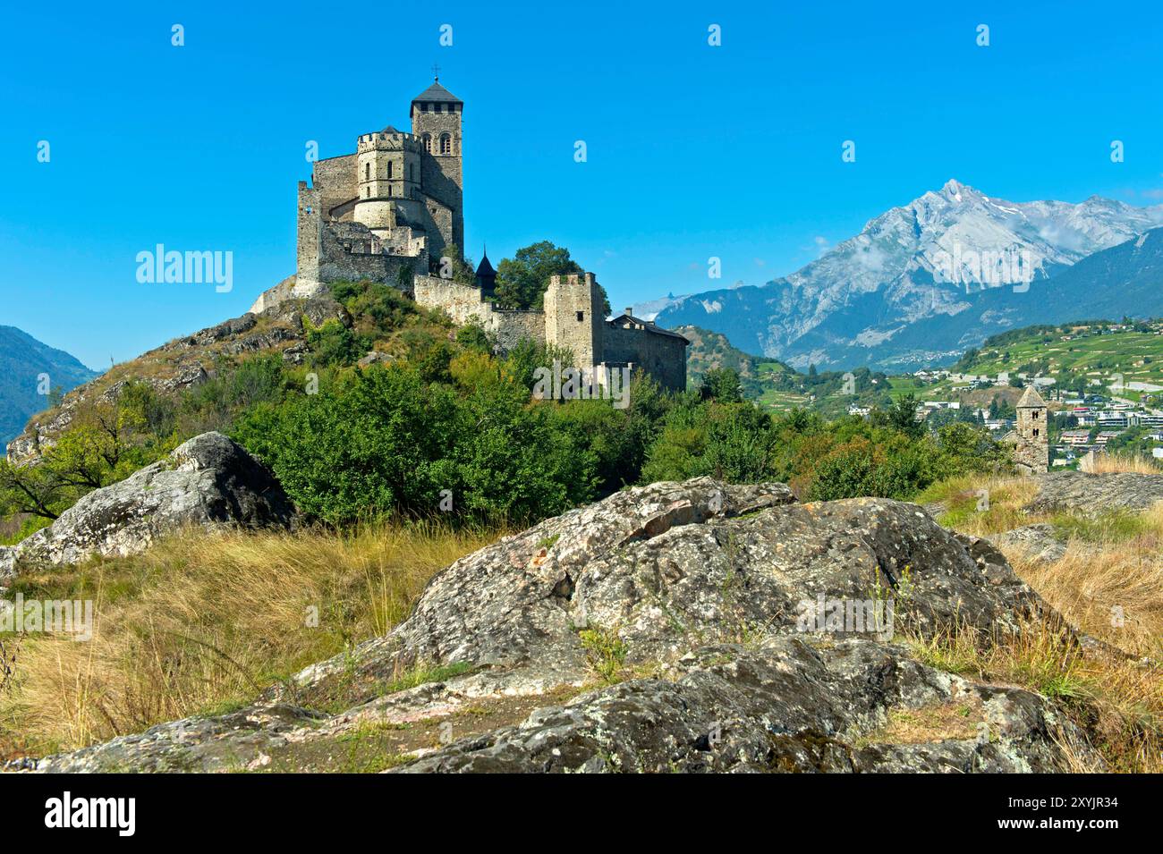 Basilika von Valeria, Basilique de Valere, Sitten, Sion, Wallis, Schweiz *** Basilique de Valere, Basilique de Valere, Sion, Valais, Suisse *** Basil Banque D'Images