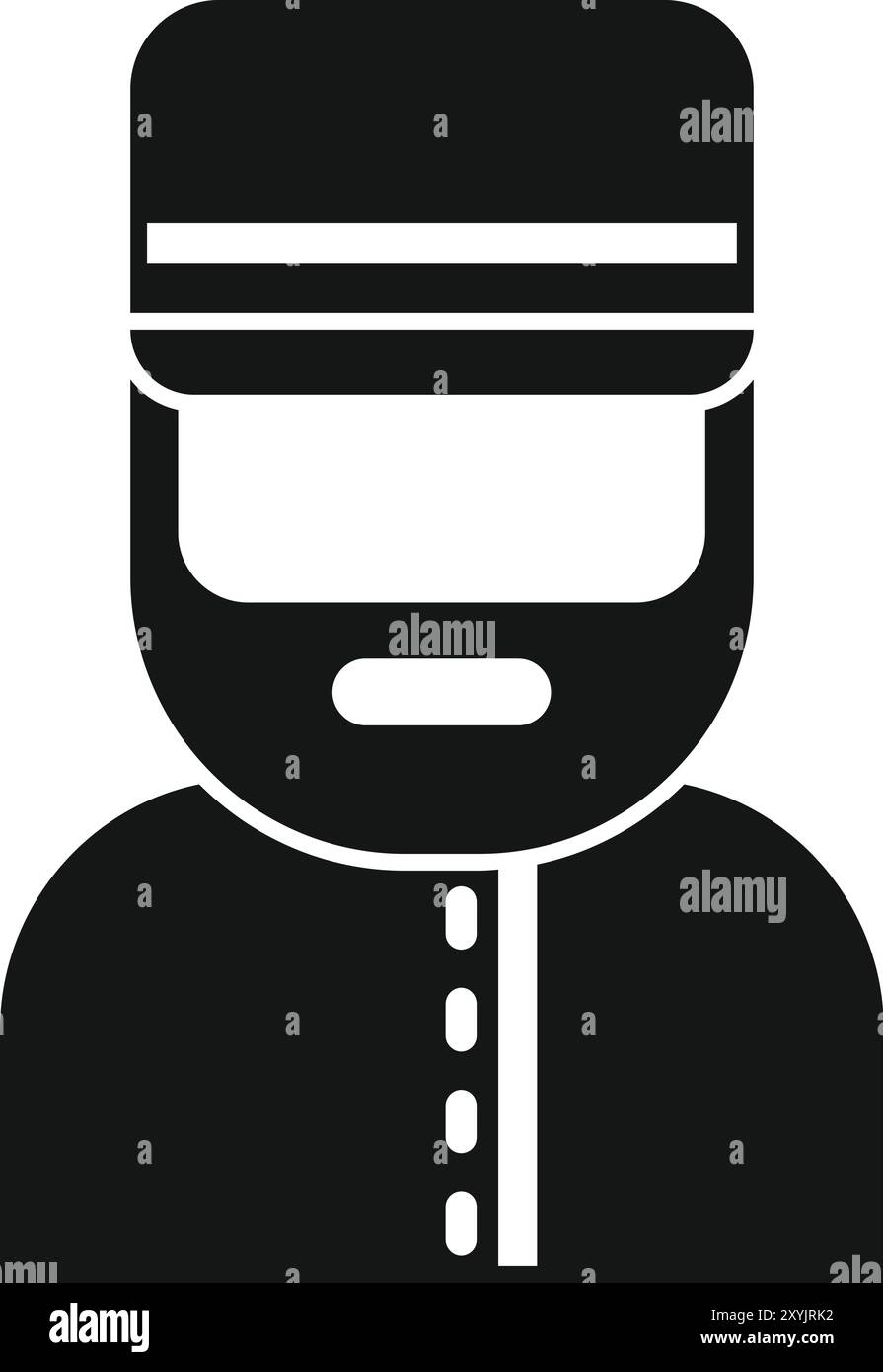 Simple vecteur d'icône d'un officier de migrants barbu portant un uniforme au contrôle des frontières Illustration de Vecteur