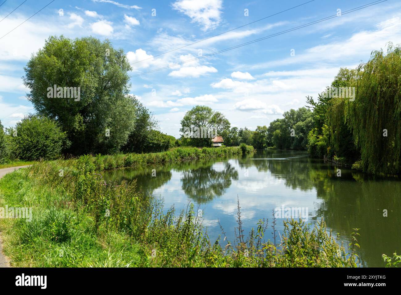 A la périphérie d'Amiens sur les rives de la somme, France Banque D'Images