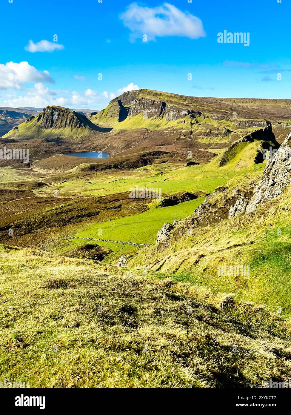 Vues à des kilomètres du Quiraing Banque D'Images