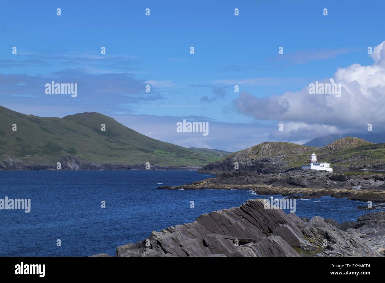 Phare à Cromwell point, île de Valentia, comté de Kerry, Irlande, Europe Banque D'Images