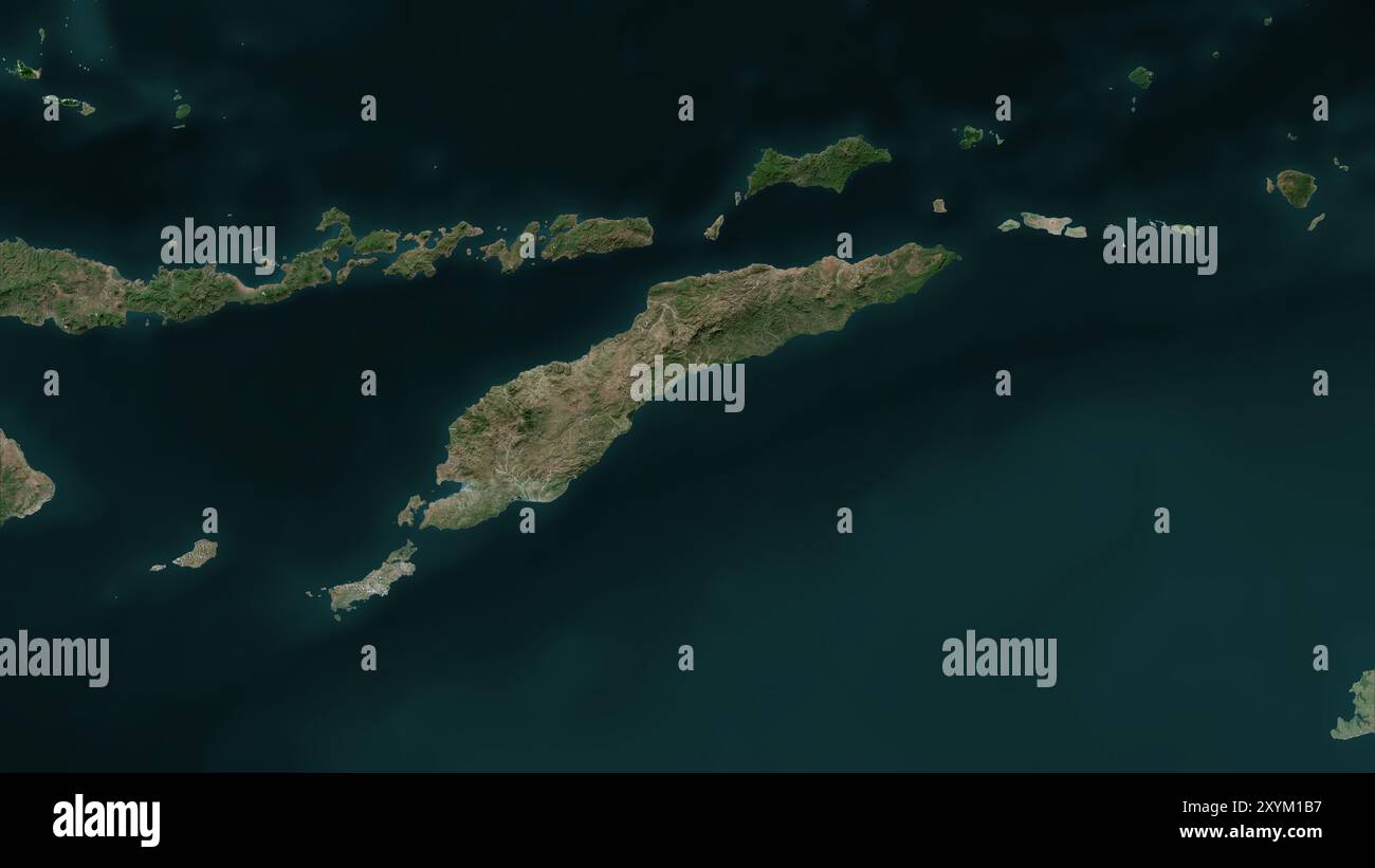 Île de Timor dans la mer de Savu sur une image satellite prise le 13 février 2023 Banque D'Images