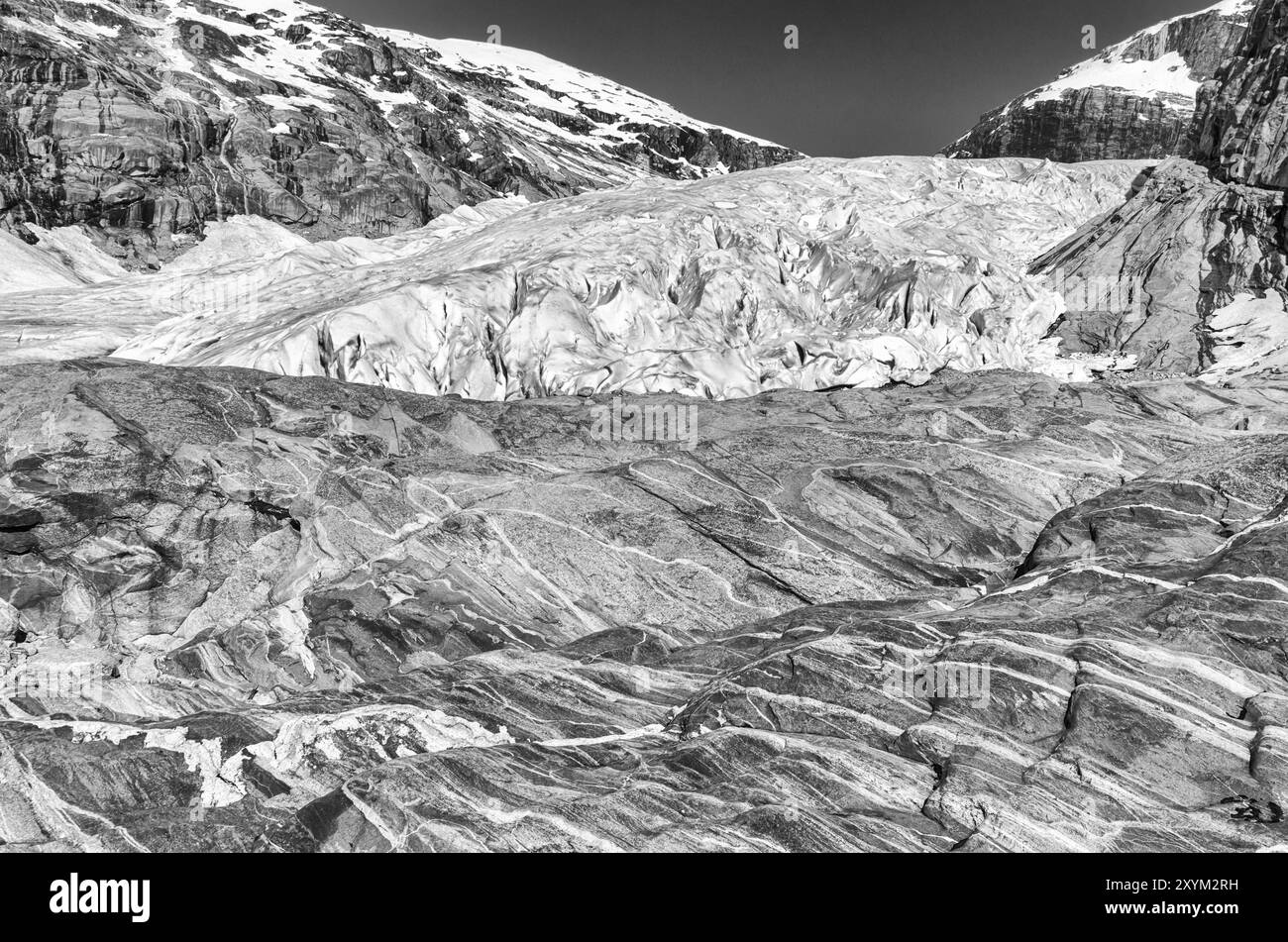 Le glacier Nigaardsbreen, Parc national Jostedalsbreen, Breheimen, Luster, Sogn og Fjordane Fylke, Norvège, mai 2012, Europe Banque D'Images