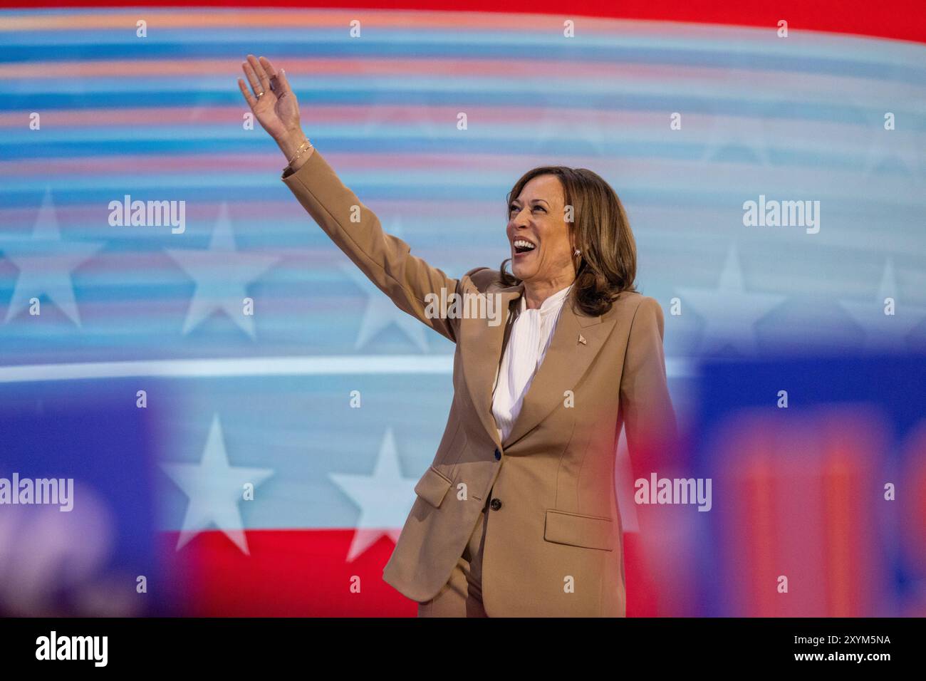 Chicago, Illinois, 19 août 2024- Vice-présidente Kamala Harris à la Convention nationale démocrate. Banque D'Images