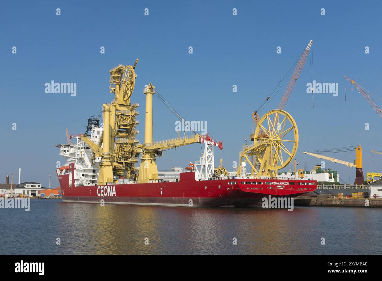 Transporteur de câble Ceona Amazon dans le port de Bremerhaven Banque D'Images