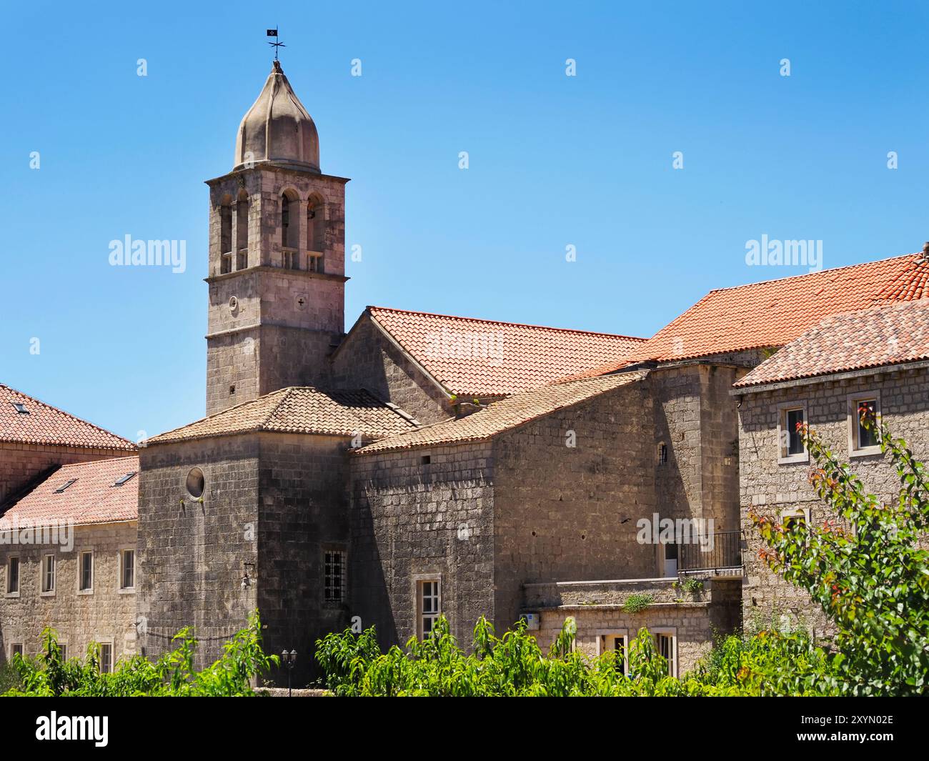 Église notre-Dame de la Miséricorde dans le monastère franciscain sur Badija île de Badija Korcula Dalmatie Croatie Banque D'Images