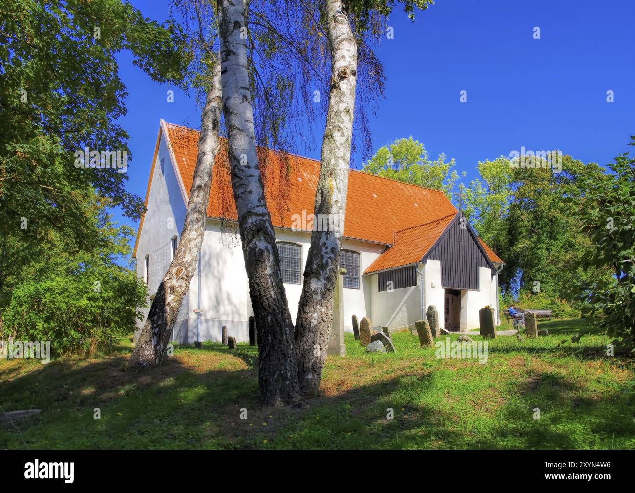 Kloster Inselkirche auf der Insel Hiddensee, l'île Hiddensee, village Kloster, l'église Banque D'Images