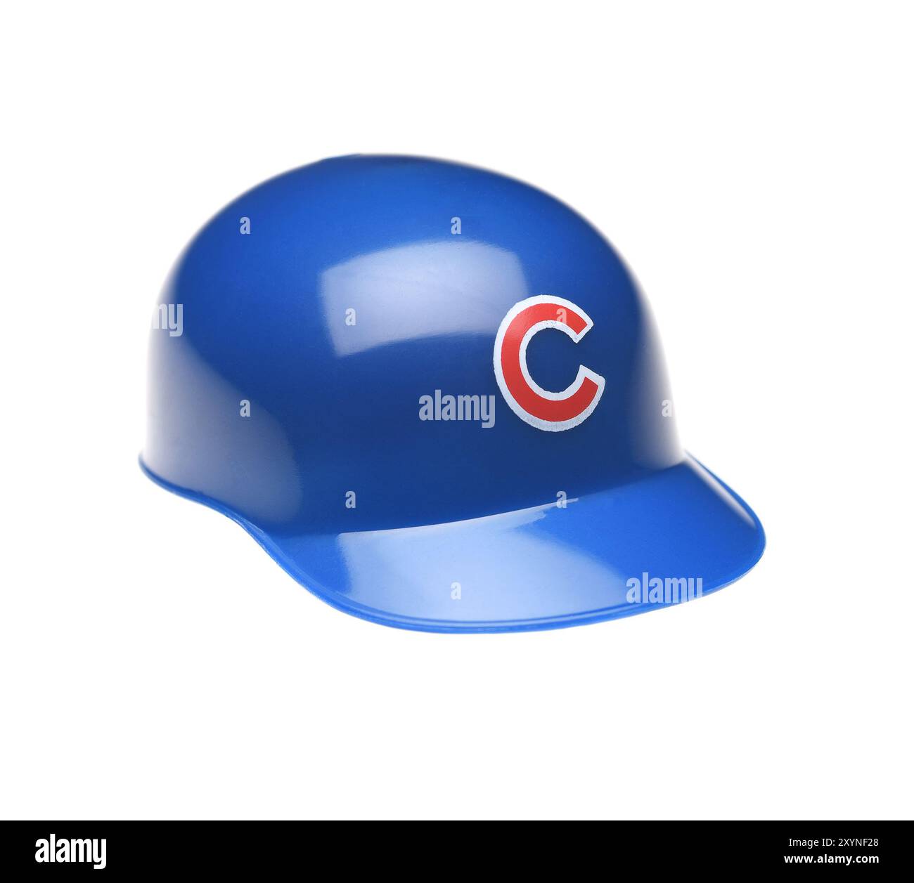 IRVINE, CALIFORNIE - 27 FÉVRIER 2019 : gros plan d'un mini casque à collectionner pour les Chicago Cubs de la Major League Baseball. Banque D'Images