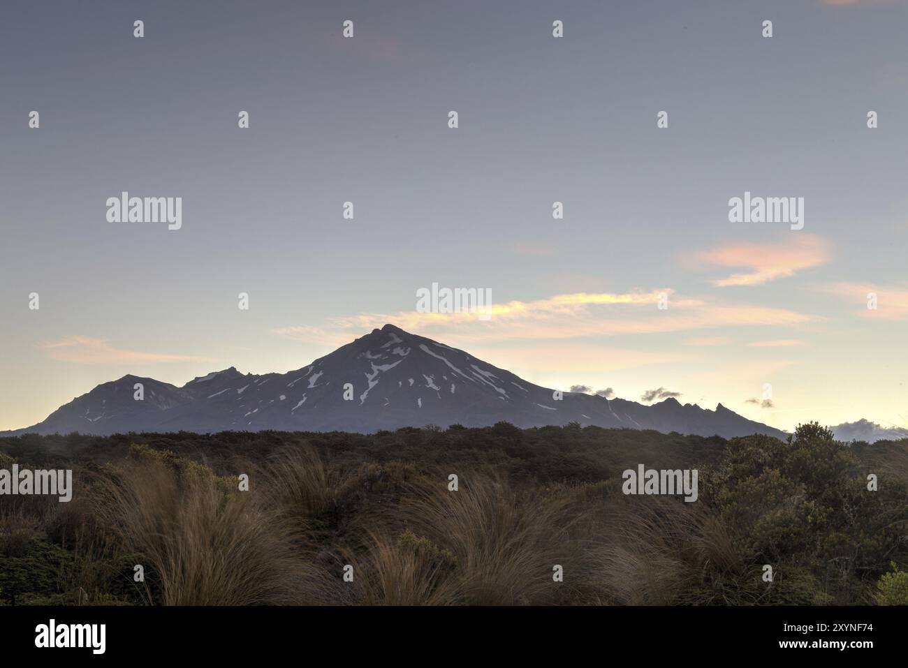 Vue du mont Ruapehu en Nouvelle-Zélande vue depuis le circuit nord de Tongariro Banque D'Images