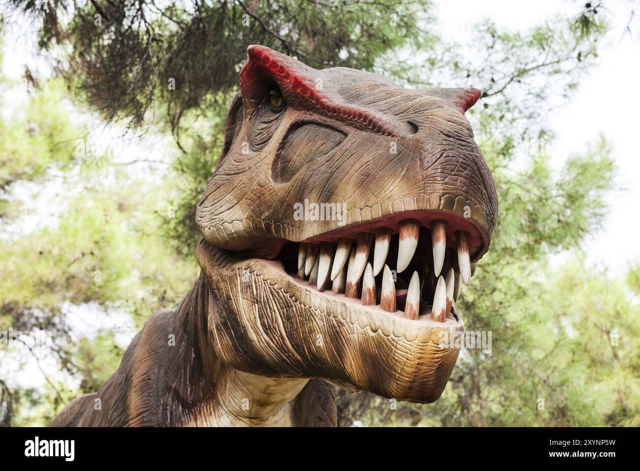 Tyrannosaurus, dinosaure de l'ère préhistorique montrant sa bouche dentée Banque D'Images