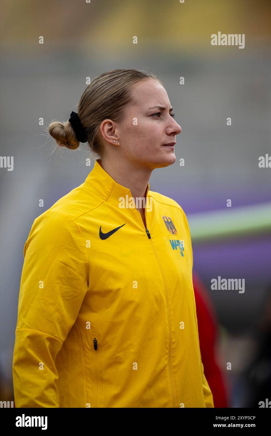 Chantal RIMKE (LC Jena), ALLEMAGNE, poids mis femmes PER, Leichtathletik, Athlétisme, Championnats du monde d'athlétisme U20 Lima 24, Leichtathletik Weltmeisterschaften, 30.08.2024, Foto : Eibner-Pressefoto/Jan Papenfuss Banque D'Images