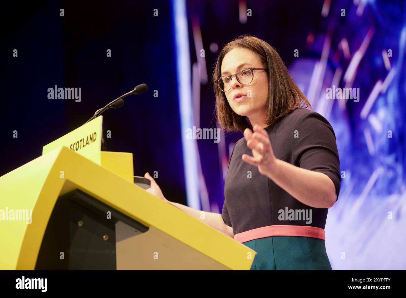 Edimbourg, Royaume-Uni, 30 août 2024 : Kate Forbes, Vice-première ministre et Secrétaire à l'économie de l'Écosse, s'adressant à la conférence annuelle du SNP. Crédit : DB Media services / Alamy Live Banque D'Images