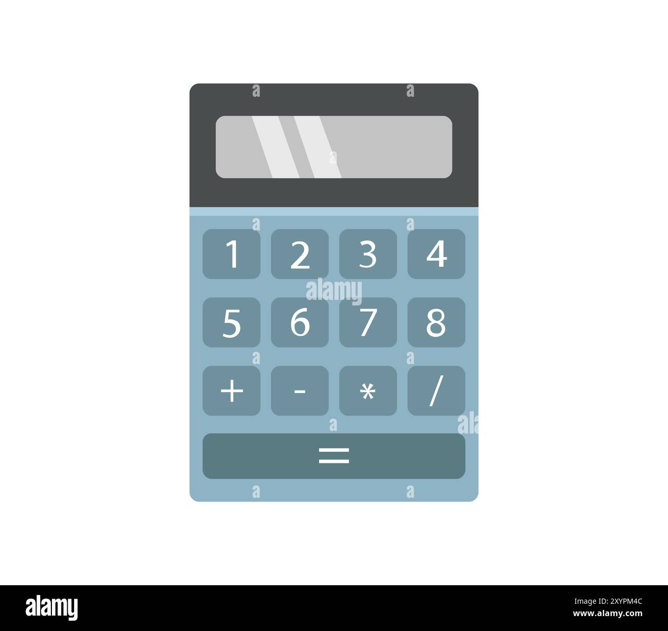 Icône de calculatrice illustrée en vecteur sur fond blanc Banque D'Images